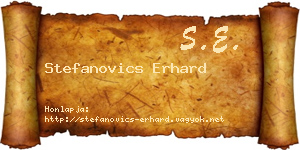 Stefanovics Erhard névjegykártya